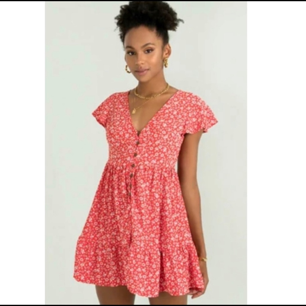Sundae Muse red floral dress
